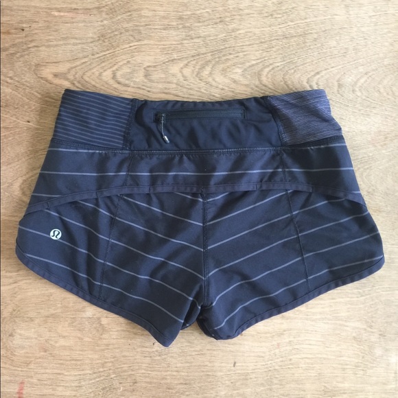 lululemon athletica Pants - Lululemon Speed Shorts, Black Striped Speed Shorts